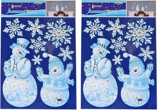 EverGreen Vánoční samolepky na zeď - modrý sněhulák