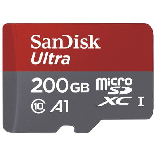SanDisk microSDXC Ultra Android 200GB 100MB/s UHS-I + SD adaptér (SDSQUAR-200G-GN6MA)