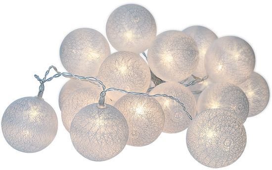 Solight vánoční koule bavlněné, 20 LED 3 m