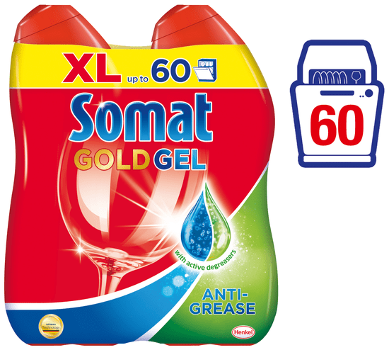 Somat Gold gel Anti-Grease 2 x 600 ml (60 mytí)
