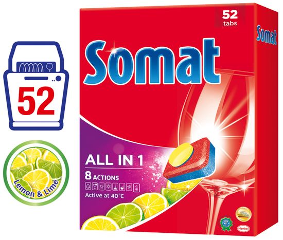 Somat All-in-One Lemon & Lime tablety do myčky 52 ks