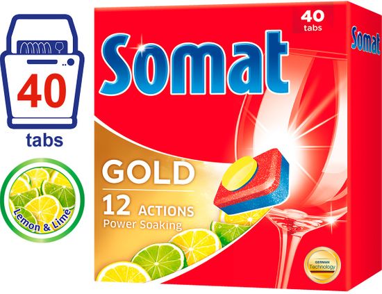 Somat Gold Lemon & Lime tablety do myčky 40 ks