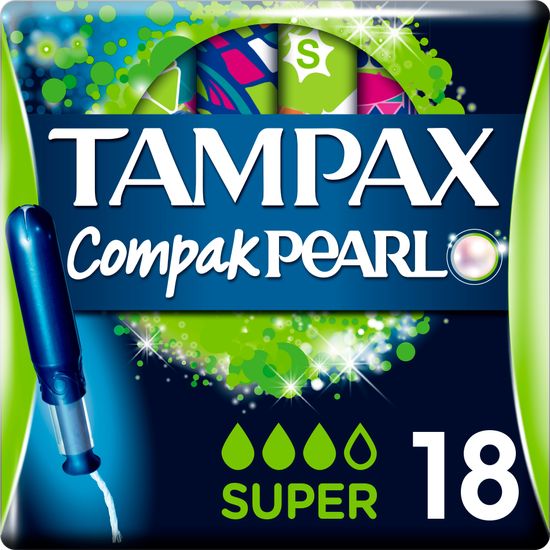 Tampax Compak Pearl Super Tampony s aplikátorem 18 ks
