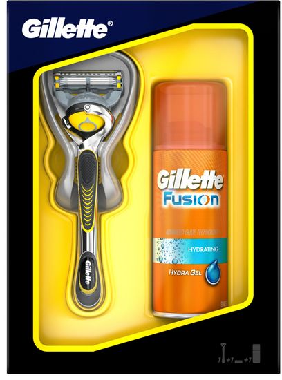 Gillette Fusion Proshield Holící strojek + Fusion Hydrating Pánský gel na holení 75 ml (dárková sada)