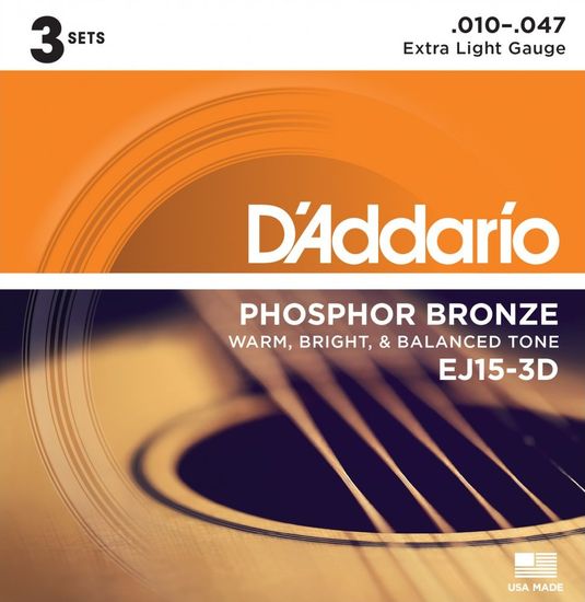 Daddario EJ15-3D Kovové struny pro akustickou kytaru