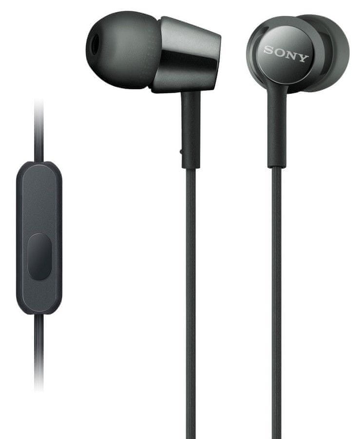 Levně Sony MDR-EX155AP sluchátka s mikrofonem, černá