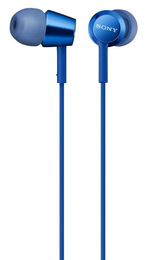 Sony MDR-EX155AP sluchátka s mikrofonem, modrá