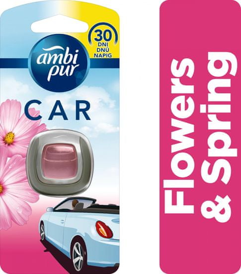 Ambi Pur Car Flowers & Spring Připínací Osvěžovač vzduchu 1 ks 