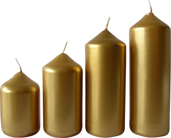Toro Svíčka adventní zlatá 4 velikosti, průměr 4 cm