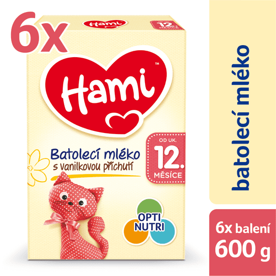 Hami 12+ batolecí mléko s vanilkovou příchutí 6x 600g