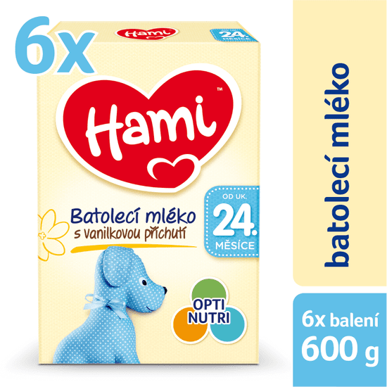 Hami 24+ batolecí mléko s vanilkovou příchutí 6x 600g