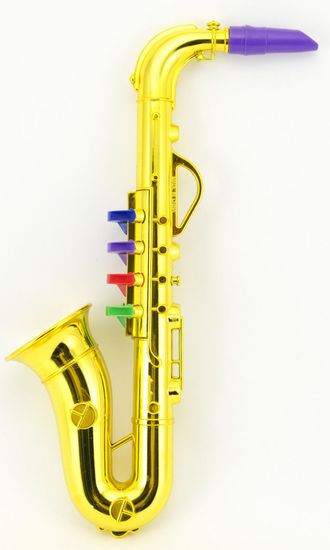 Teddies Saxofon plast 36cm - zlatý