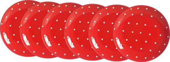 Ritzenhoff&Breker Pinto talíř 19 cm červená, 6 ks