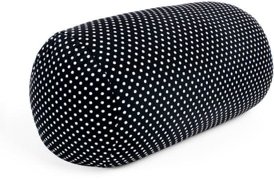 Albi Relaxační polštář černý s bílými puntíky 18x35 cm