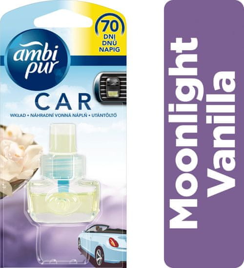 Ambi Pur Car Moonlight Vanilla Náplň do osvěžovače vzduchu do auta 7 ml