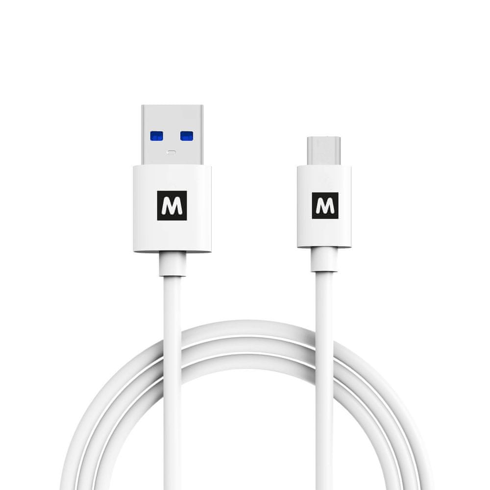 Levně MAX Propojovací datový kabel USB 3.1 Gen2, USB-C a USB A 1m, bílý