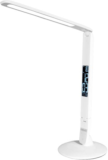 Evolveo Lumos IQ, LED stolní lampa s LCD displejem bílá - rozbaleno