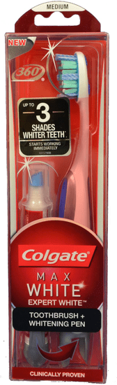 Colgate Max White zubní kartáček (medium) + bělící pero 5 ml