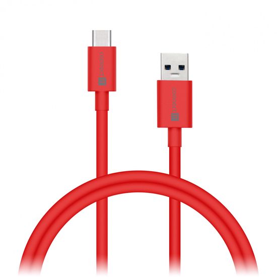 Connect IT Wirez COLORZ kabel USB-C (Type C) - USB-A, 1 m, červený (CCA-5033-RD)