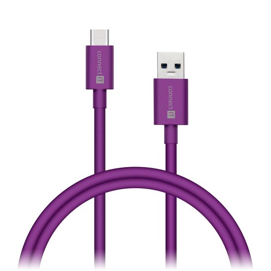 Connect IT Wirez COLORZ kabel USB-C (Type C) - USB-A, 1 m, fialový (CCA-5033-VT)