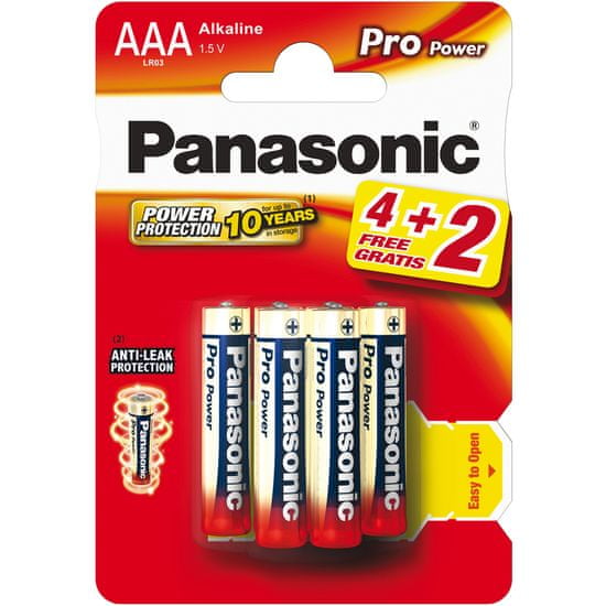 Panasonic Baterie AAA 6ks Pro Power (LR03 6BP)