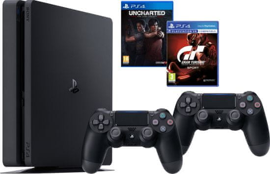 Sony PlayStation 4 Slim - 1TB + Gran Turismo Sport + Uncharted: The Lost Legacy + Dualshock 4