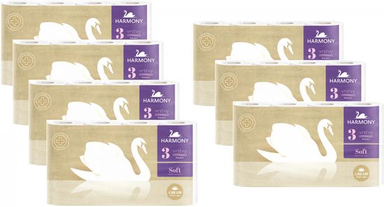 Harmony Toaletní papír Soft Cream 3-vrstvý 7 x 8 rolí