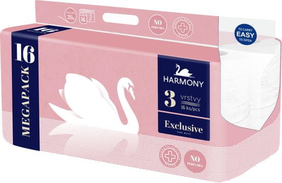 Harmony Toaletní papír Exclusive Pure 3-vrstvý 16 rolí