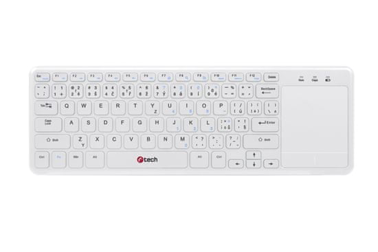 C-Tech bezdrátová klávesnice s touchpadem bílá (WLTK-01)