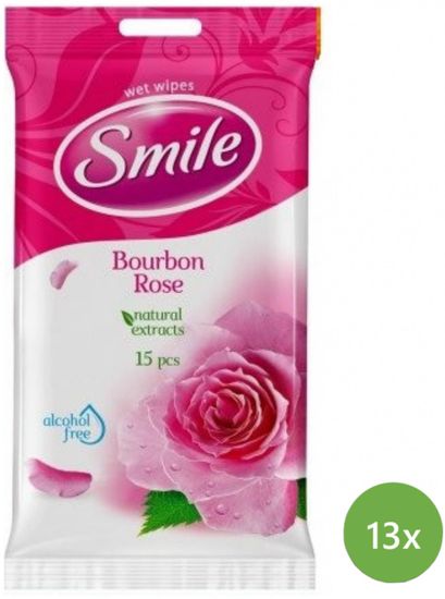 SMILE Daily Vlhčené ubrousky Bourbone rose 13x 15 ks