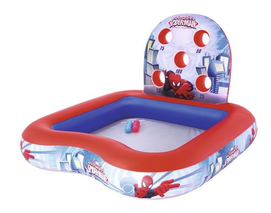Bestway 98016 Nafukovací hrací centrum s bazénem Spiderman, 1,55m x 1,55m x 99cm