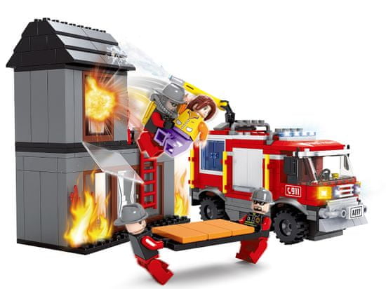 Rappa Stavebnice AUSINI hasiči - hořící dům 374 dílů
