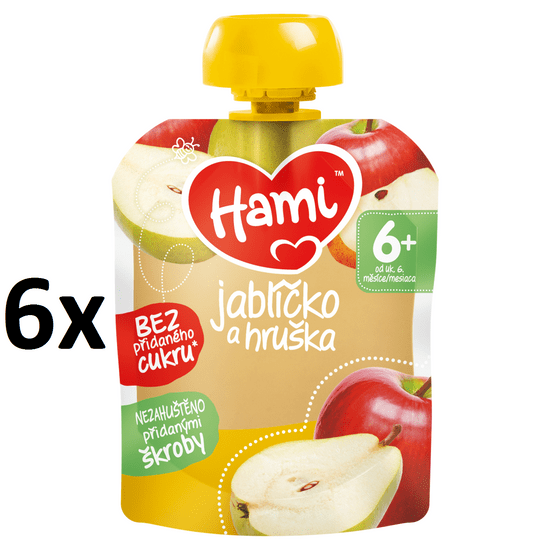 Hami kapsička jablíčko a hruška 6x90g expirace 24.6.2018