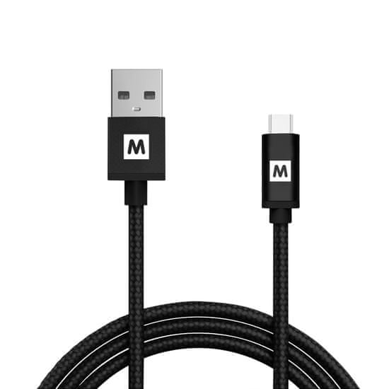 MAX kabel micro USB opletený 1m, černá