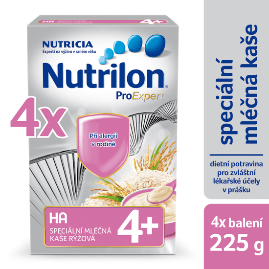 Nutrilon Mléčná HA kaše rýžová - 4 x 225g