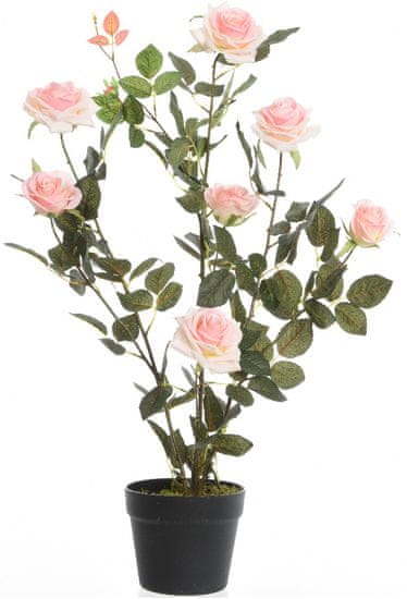 Kaemingk Růžový keř v květináči, růžový, 80 cm