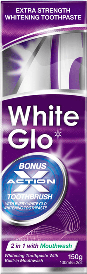 White Glo Zubní pasta 2 v 1 150 g + kartáček + mezizubní kartáček