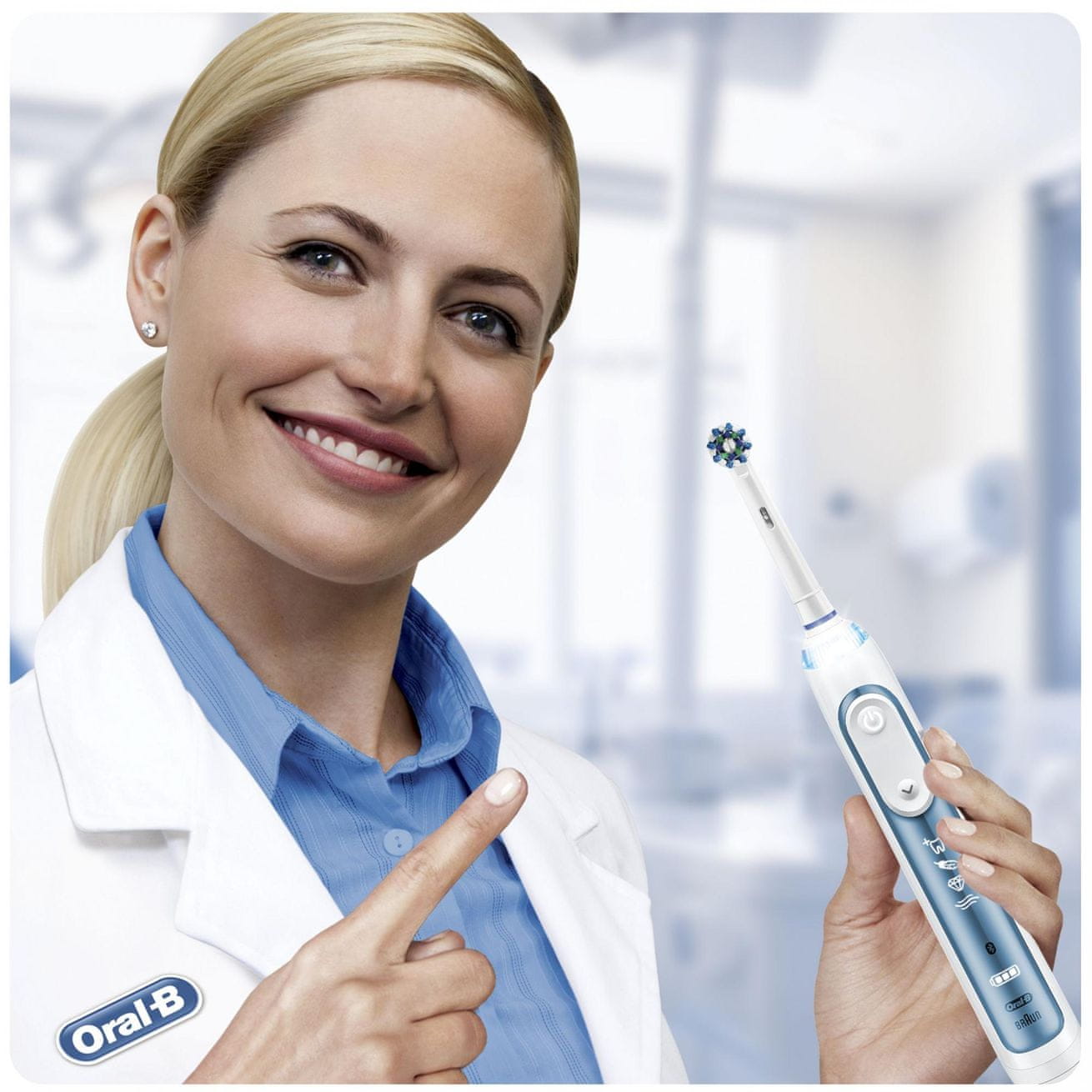 Chytrý Elektrický zubní kartáček Oral-B 6 6100S Sensi Ultrathin mobilní aplikace připojení bluetooth