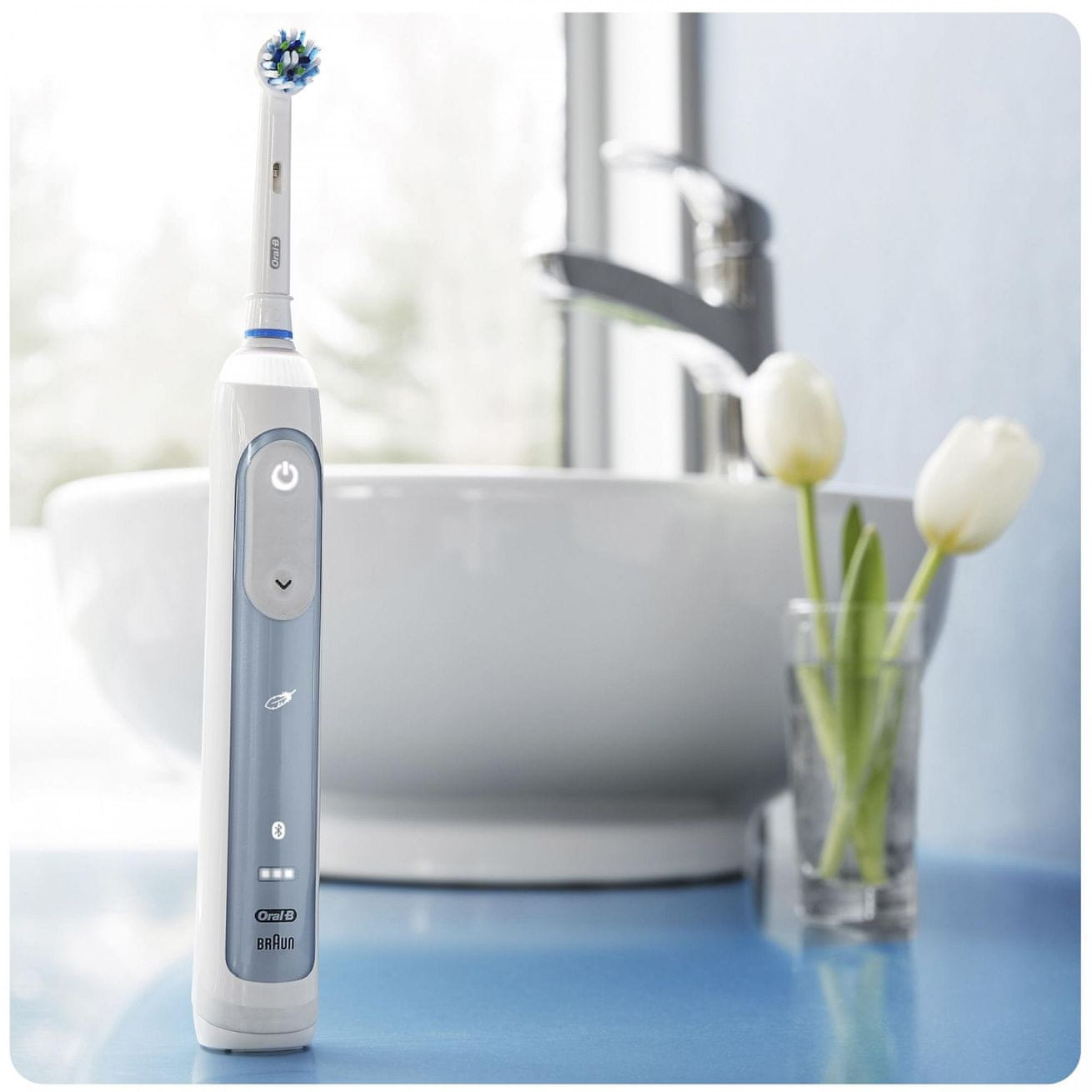 Elektrický dobíjecí zubní kartáček Oral-B Smart 6 6100S Sensi Ultrathin výdrž baterie 14 dní na jedno nabití