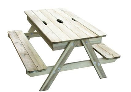 TRIGANO stoleček dřevěný piknik s úložným prostorem - použité