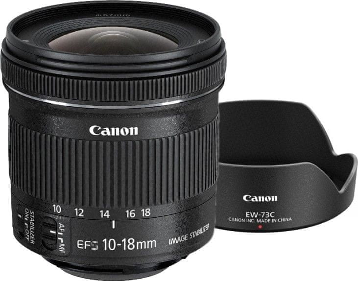Levně Canon EF-S 10-18mm f/4,5-5,6 IS STM + EW-73C + LC Kit (9519B009AA)