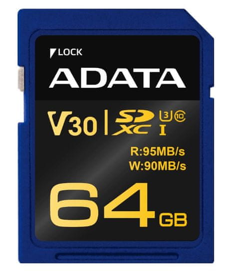 Adata Premier Pro SDXC UHS-I U3 V30G (ASDX64GUI3V30G-R)