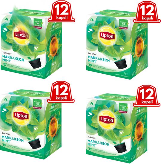 Lipton Zelený aromatizovaný čaj Marakéšská máta 4x12 kapslí 30g