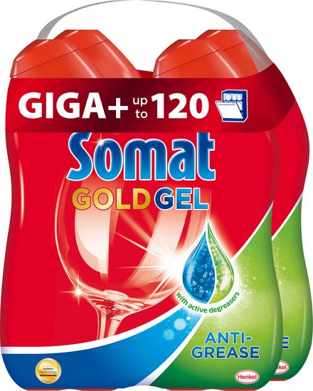 Somat Gold gel Anti-Grease 4 x 600 ml (120 mytí)