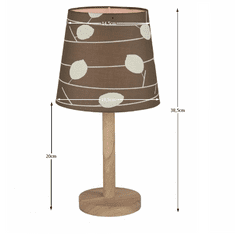 BPS-koupelny Stolní lampa, dřevo / látka vzor listy, QENNY TYP 6