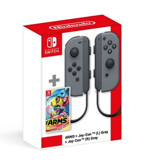 Nintendo SWITCH ARMS + Switch Joy-Con (pár) šedý