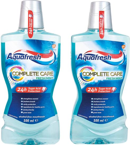 Aquafresh Complete Care ústní voda 2 x 500 ml