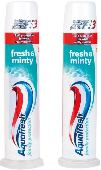 Aquafresh Fresh&Minty 3in1 zubní pasta 2 x 100 ml