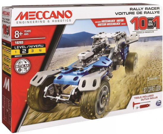 Meccano 10 modelů rally aut s motorem