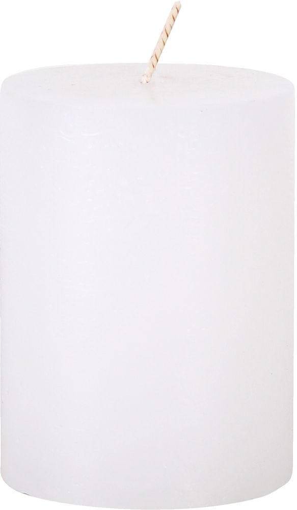 Levně Toro Svíčka rustikální bílá 7,5 x 10 cm